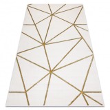 Exclusiv EMERALD covor 1013 glamour, stilat, geometric cremă / aur, 80x150 cm