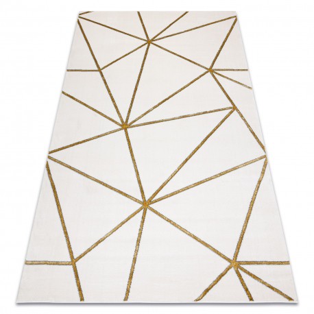 Exclusiv EMERALD covor 1013 glamour, stilat, geometric cremă / aur, 80x150 cm
