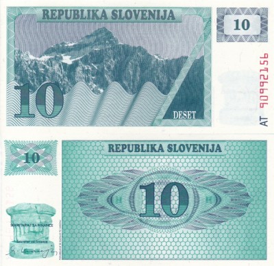 SLOVENIA 10 tolar 1990 UNC!!! foto