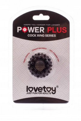 Inel penis Lovetoy Power Plus, Negru foto