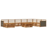 vidaXL Set de canapele de exterior 9 pcs natural Lemn Solid de Acacia 3383737