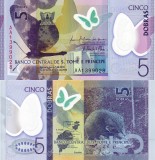 Sao Tome si Principe 5 Dobras 2016, Bancnota Polimer UNC, Africa