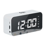 Cumpara ieftin Ceas digital wireless iSEN S15, Alb, Bluetooth, Termometru, Display Led, Alarma, Radio FM, Difuzoare HD, Redare TF Card, 1200mAh