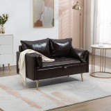 Canapea Sysm&auml; 72x122x65cm 2 locuri culoare moca inchis auriu [en.casa] HausGarden Leisure