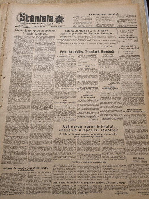 scanteia 20 mai 1952-canalul dunare marea neagra,taranii din ialomita