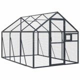 Cumpara ieftin Voliera de pasari, antracit, 1,79x3x1,85 m, aluminiu