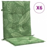 Cumpara ieftin Perne de scaun spatar inalt, 6 buc., model frunze, textil
