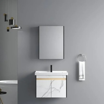Set Mobilier pentru Baie 61x48cm 3 Piese Alb ModernLight Concept foto