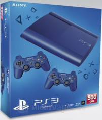 Consola PlayStation 3 Ultra Slim 500 GB Blue + 2 controllere SH ( Second Hand) foto