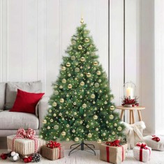 vidaXL Brad de Crăciun artificial cu 300 LED Verde 180 cm PE și PVC 3397787