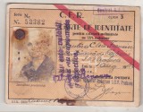 Bnk div CFR carte de identitate ptr calatorii nelimitate 75% redus cls III 1942, Romania 1900 - 1950, Documente