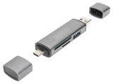Cititor card memorie DIGITUS USB A, USB C, USB 3.1, argintiu PnP