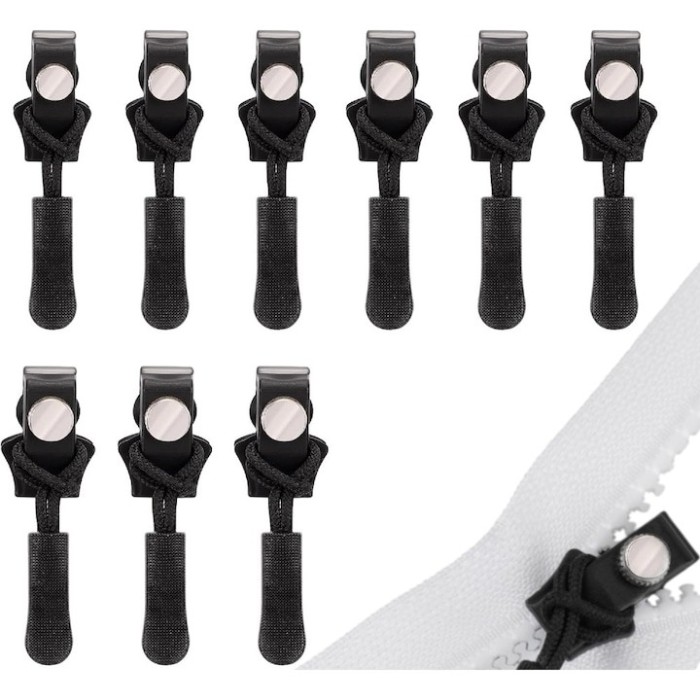Kit Reparație Fermoar 9 Piese Salestore.ro&reg; &ndash; 3 Mărimi, Glisor Universal, Reutilizabil, &Icirc;mbrăcăminte, Metal/Nylon