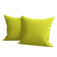 Set 2 huse pernute decorative din catifea cu fermoar, 45x45 cm, Madison, densitate 700 g/ml, Lime