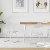 vidaXL Scaun pliant 2 pcs Alb 48 x 43,5 x 81 cm Piele artificială 42029045