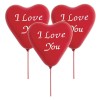 Set Baloane Party, &quot;I Love You&quot;, Formă de Inimă, Cu Stick și Rozete, Roșu, 8 Bucăți, Oem