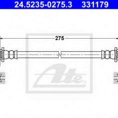 Conducta / cablu frana TOYOTA HILUX III pick-up (KUN, TGN, LAN, GGN) (2004 - 2016) ATE 24.5235-0275.3