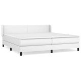 Cumpara ieftin Pat box spring cu saltea, alb, 200x200 cm, piele ecologica