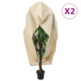 VidaXL Protecție de fleece plante cu fermoar 2 buc 70 g/m&sup2; 1,55x1,55 m