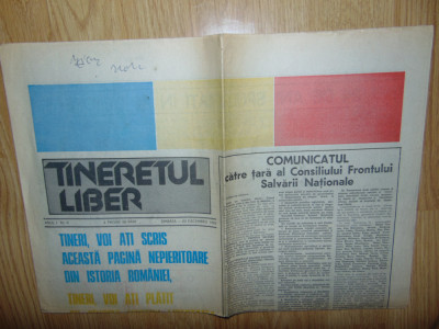 Ziarul Tineretul Liber nr:2 -Sambata 23 Decembrie 1989 foto