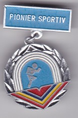 INSIGNA PIONIER Medalie Pionier sportiv Aluminiu vopsit