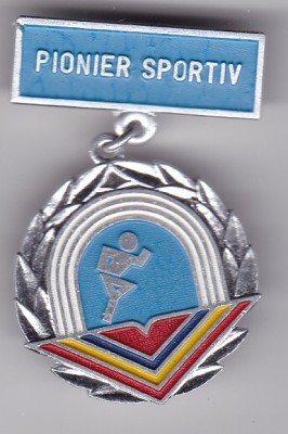 INSIGNA PIONIER Medalie Pionier sportiv Aluminiu vopsit foto