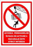 Semn accesul persoanelor in raza de actiune a macaralei este strict interzis