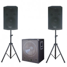 KIT SUBWOOFER 18 inch/46CM + 2 SATELITI 12inch/30CM + 2 STAND BOXA foto