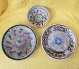 CERAMICA DE HOREZU-MESTER DUMITRU MISCHIU- TREI PIESE- SECOL XX