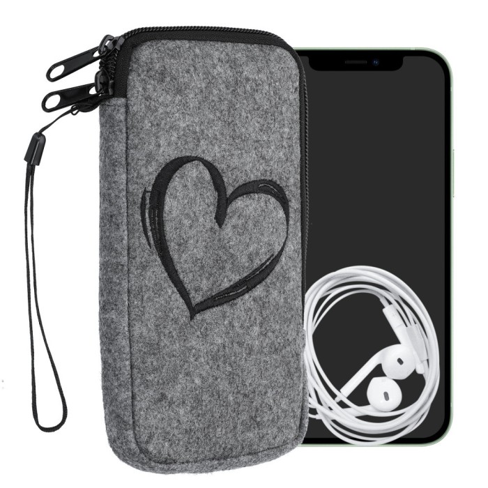 Husa Universala pentru telefon XL - 6,8 inch, Textil, Gri, 49866.4.09, kwmobile