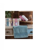 Set 6 prosoape mici de fata, bucatarie sau maini cu model cu romburi si stelute