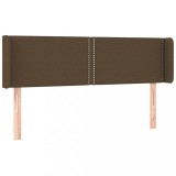 Cumpara ieftin Tablie de pat cu aripioare maro inchis 147x16x78/88 cm textil