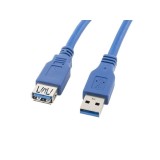 Cablu prelungire USB, Lanberg, Albastru, 3 m