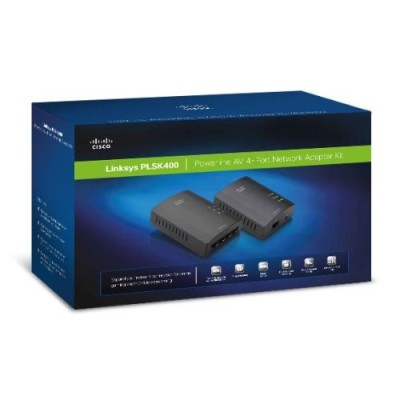 Kit adaptor retea Ethernet Powerline Linksys PLSK400 ca nou in cutia originala foto