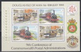 Isle of Man 1991 - A 9-a aniversare a Administrațiilor Poștale ale Commonwealth-ului, Colita, MNH, Nestampilat