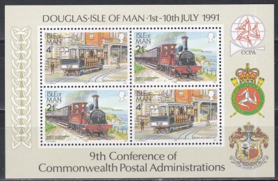Isle of Man 1991 - A 9-a aniversare a Administrațiilor Poștale ale Commonwealth-ului, Colita, MNH foto