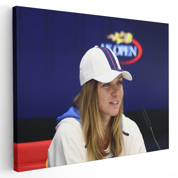 Tablou Simona Halep, jucatoare de tenis 1604 Tablou canvas pe panza CU RAMA 80x120 cm