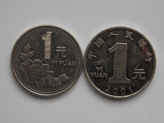 LOT 2 MONEDE DIFERITE YUAN CHINA-1999,2001 foto