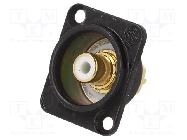 Connector RCA NEUTRIK NYS367 alb pentru cablu Blană/Crom