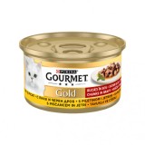 Gourmet Gold, hrana umeda pentru pisici, Pui si Ficat, 85 gr