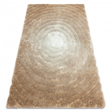 Covor FLIM 008-B1 modern shaggy, cercuri - structural bej, 120x160 cm