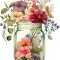 Sticker decorativ, Borcan cu Flori, Multicolor, 72 cm, 1265STK
