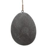 Set 2 Oua decorative Paste metal gri 10x2x8 cm