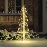 Brad Crăciun vidaXL 120cm, 100 LED Alb Cald, Acrilic - Decor Interior/Exterior, USB