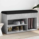 VidaXL Bancă de pantofi, gri beton, 82x32x45,5 cm, lemn prelucrat