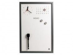 Ceas Memo-Whiteboard magnetic Bi-Silque gri foto