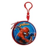 Portofel Metalic Rotund cu Breloc Spiderman pentru Copii, CMCLASS