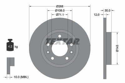 TEXTAR 92268003 PRO Disc frana foto