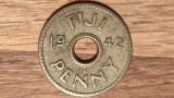 Fiji - moneda de colectie - raritate - 1 penny 1942 S George VI - stare f buna !