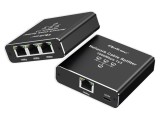 Switch Ethernet RJ45 x4 + USB-C negru 100m QOLTEC 52294